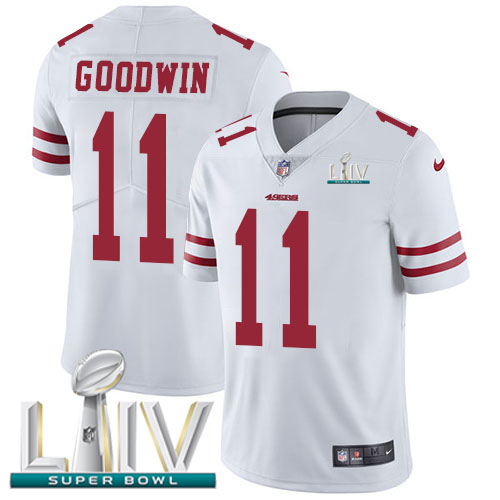 San Francisco 49ers Nike #11 Marquise Goodwin White Super Bowl LIV 2020 Youth Stitched NFL Vapor Untouchable Limited Jersey